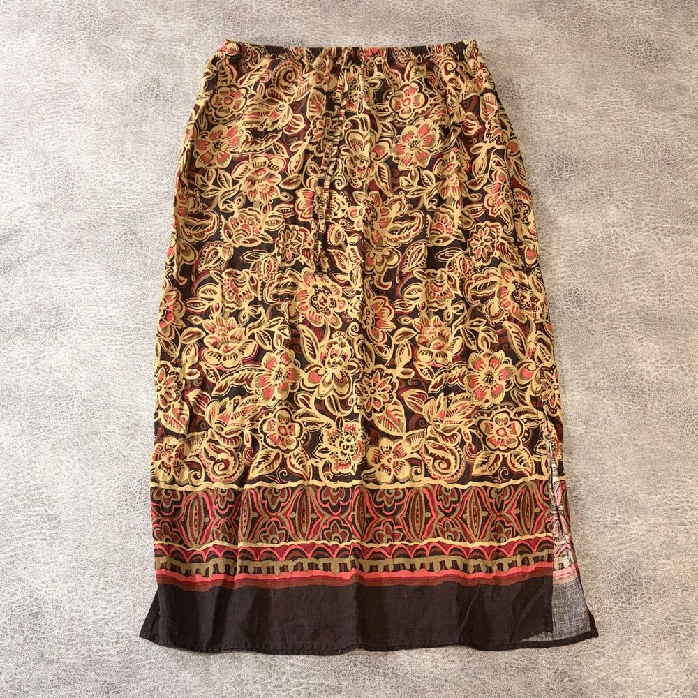 Brown Floral Paisley Maxi Ski3